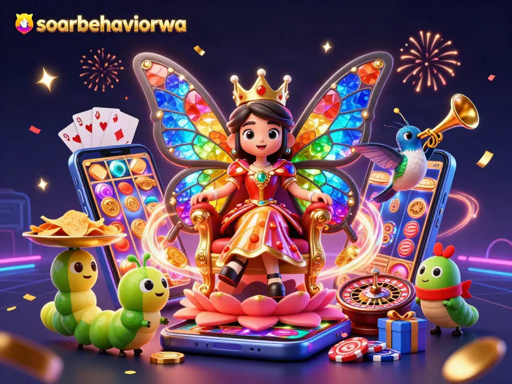 Engage with soarbehaviorwa through vibrant, animated casino illustration featuring unique characters and dynamic game elements.